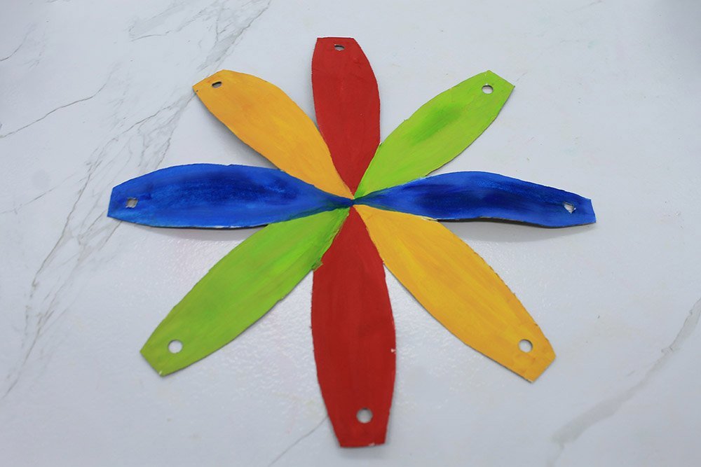How To Make a Paper Plate Beach Ball - Step 16