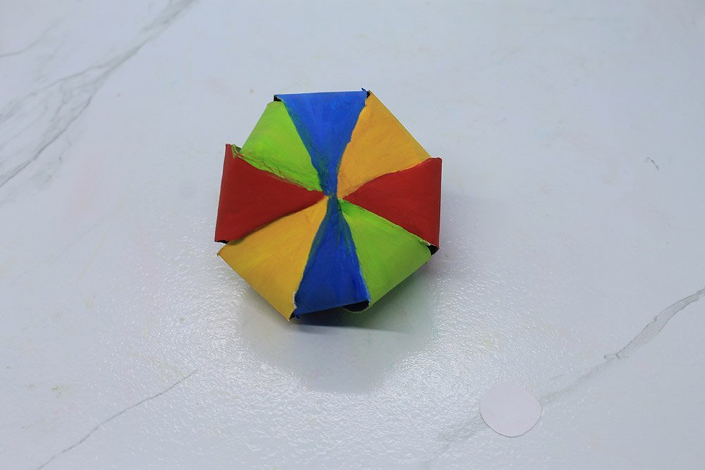 How To Make a Paper Plate Beach Ball - Step 25