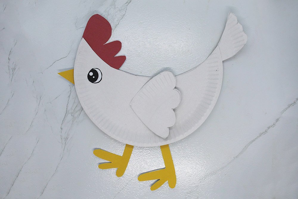 How To Make a Paper Plate Chicken - Finish