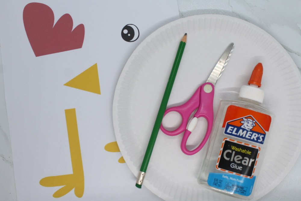How To Make a Paper Plate Chicken - Materials