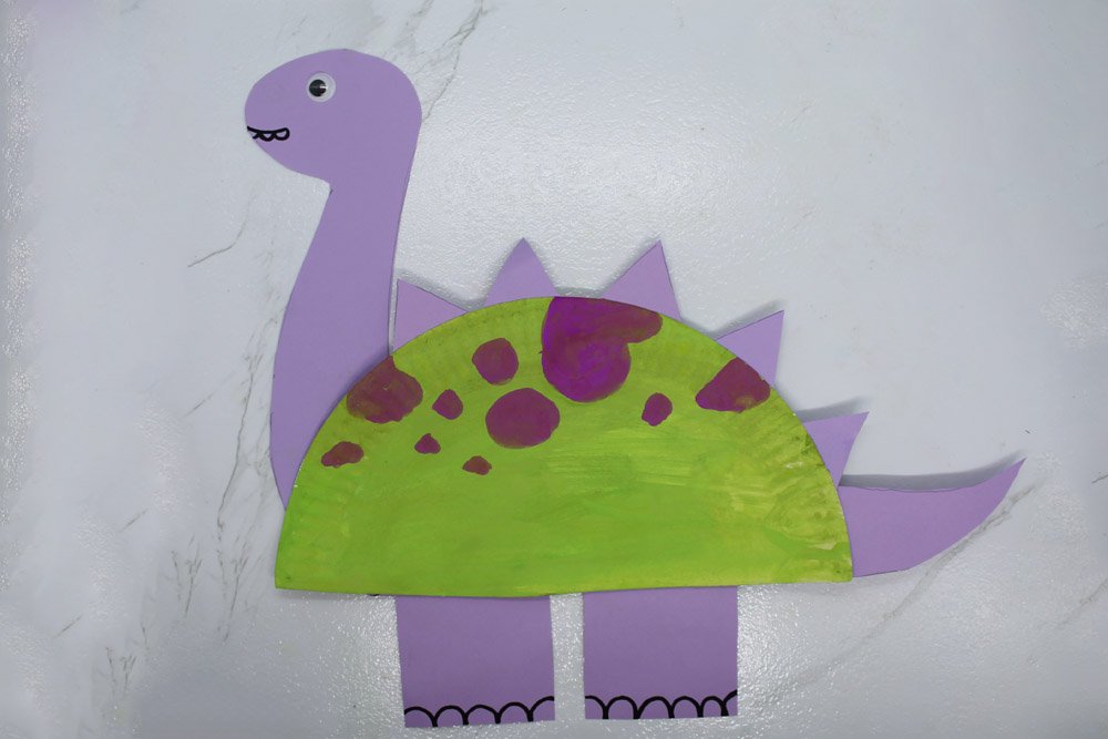 How To Make a Paper Plate Dinosaur - Finish