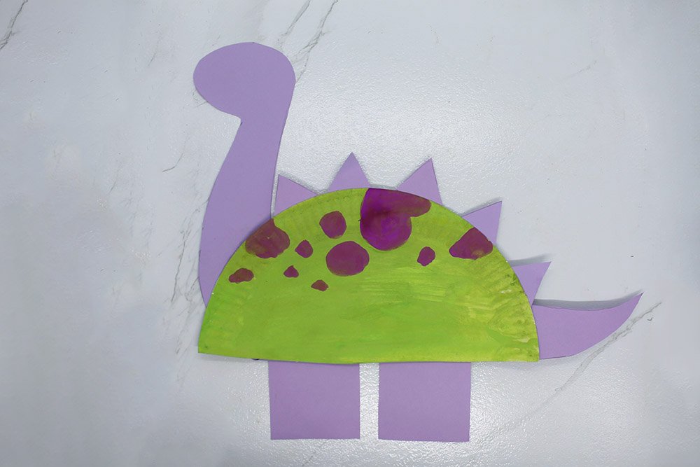How To Make a Paper Plate Dinosaur - Step 21
