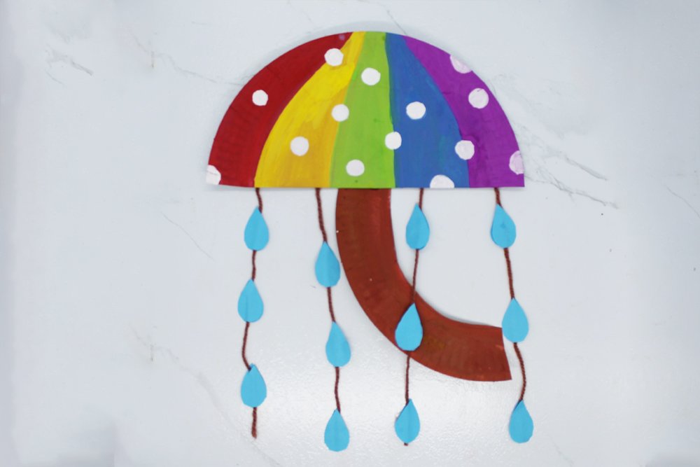 How to Make a Paper Plate Umbrellla - Finish