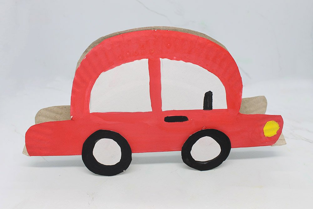 How To Make a Paper Plate Car - Finish