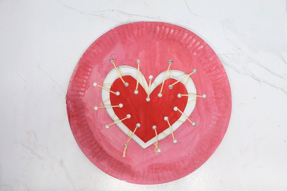 How To Make a Paper Plate Heart - Finish