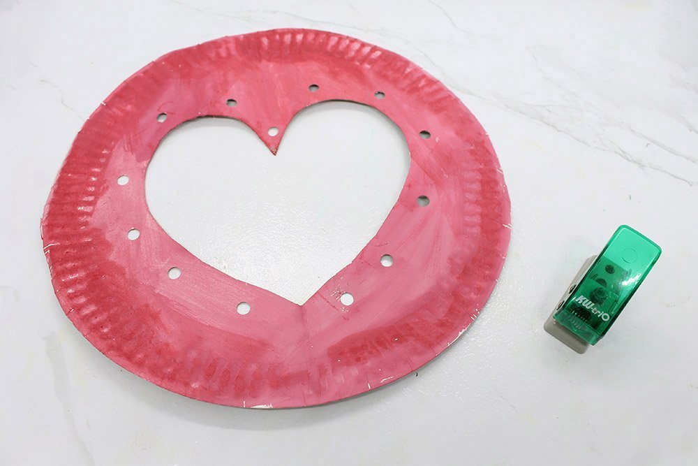 How To Make a Paper Plate Heart - Step 010
