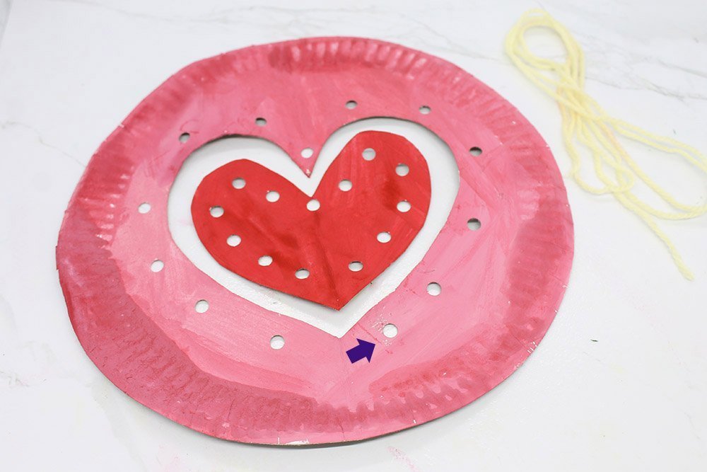 How To Make a Paper Plate Heart - Step 014