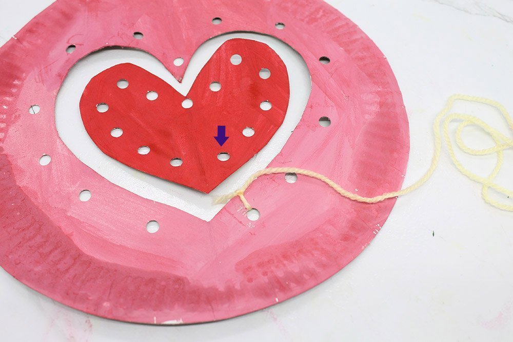 How To Make a Paper Plate Heart - Step 016