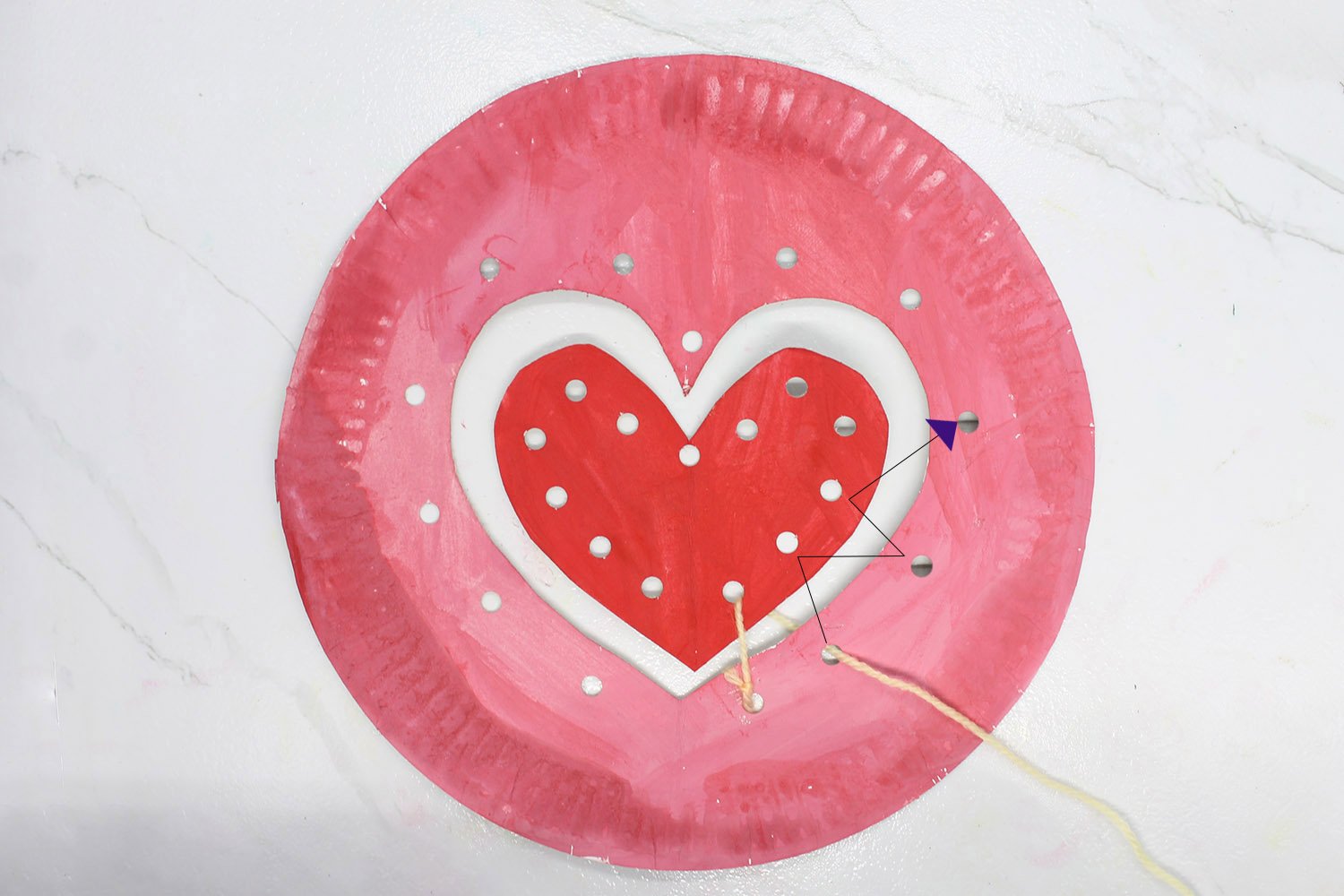 How To Make a Paper Plate Heart - Step 017