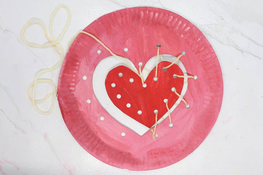 How To Make a Paper Plate Heart - Step 018