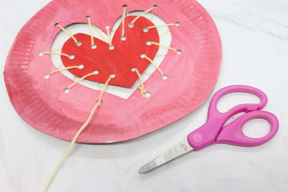 How To Make a Paper Plate Heart - Step 020
