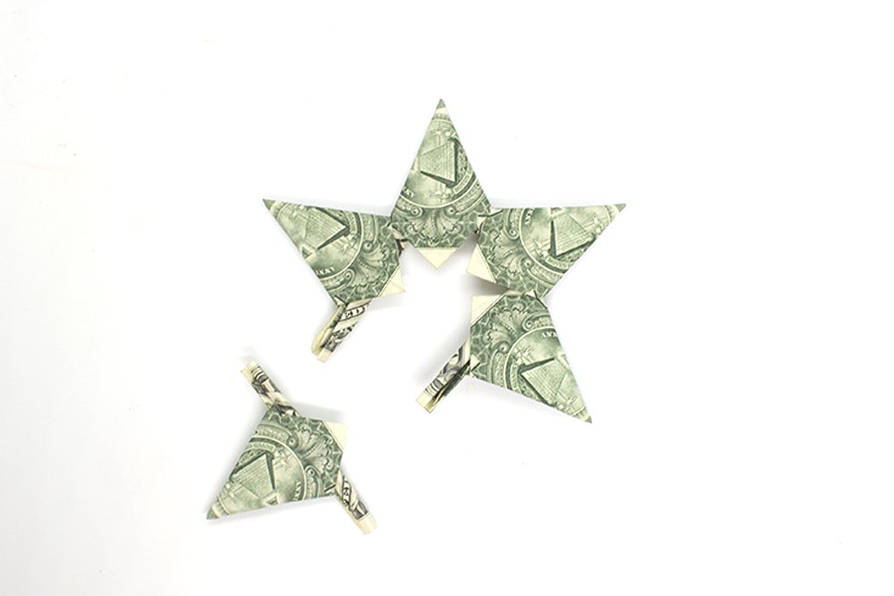 Modular Origami Money Star Using 5 Dollar Bills | Pentagram Star