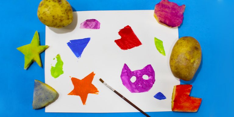 Potato Stamps For Toddlers in 3 Safe Steps