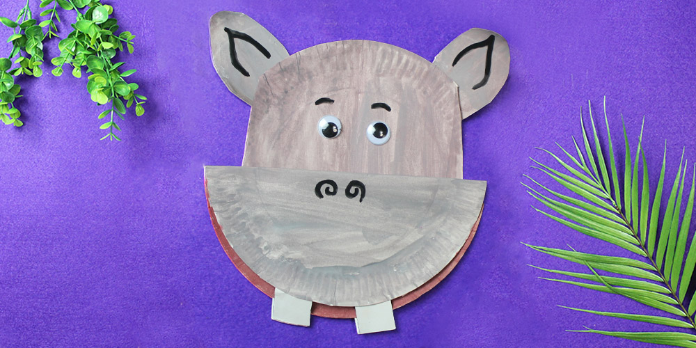 ▷ Hippo Paper Plate Crafts | Animal Art Project for Kids