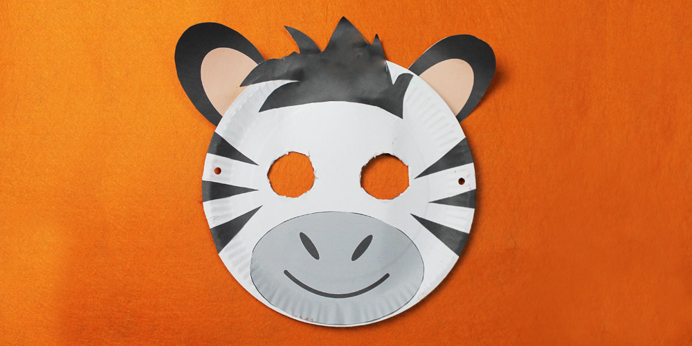 Making a Paper Plate Zebra DIY Happy Masks for Kids