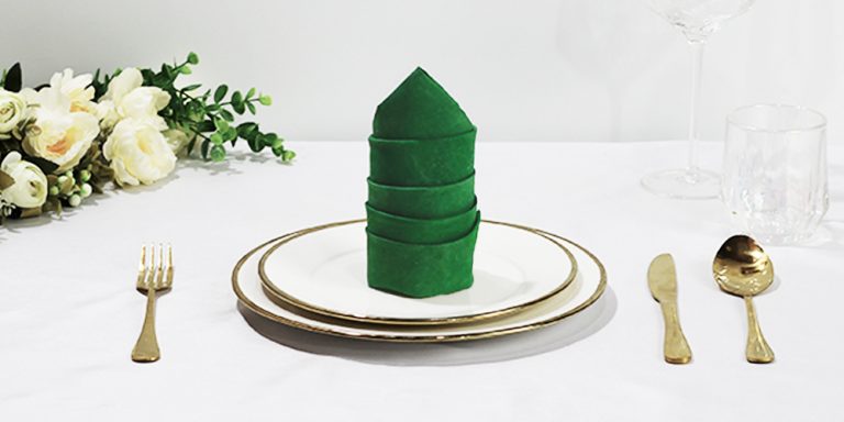 An Easy Instruction on How to Make a Standing Tower Napkin Fold