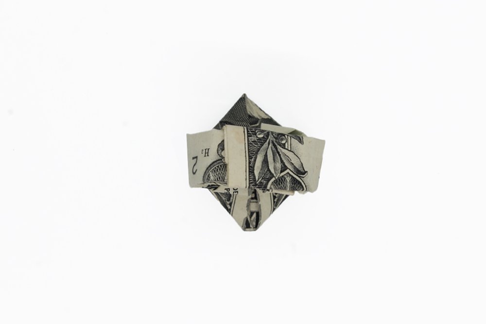 How to make a Money Origami Ring - Step 30