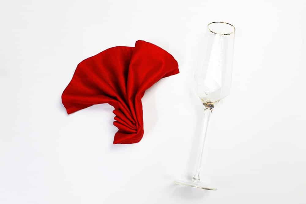 How to Make a Candle Goblet Napkin Fold -Step 09