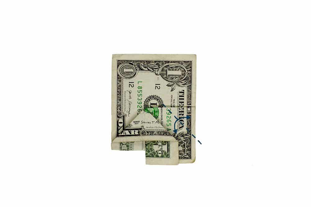 How to Fold a Dollar Bill Origami Tree- Step 10