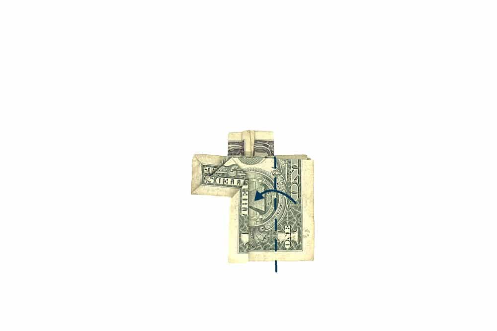How to Make a Money Origami Cross - Step 20