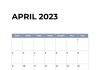Printable Calendar Word Template | April 2023