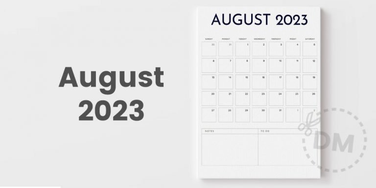 Free Blank Calendar Template | August 2023