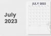 Free Blank Calendar Template | July 2023