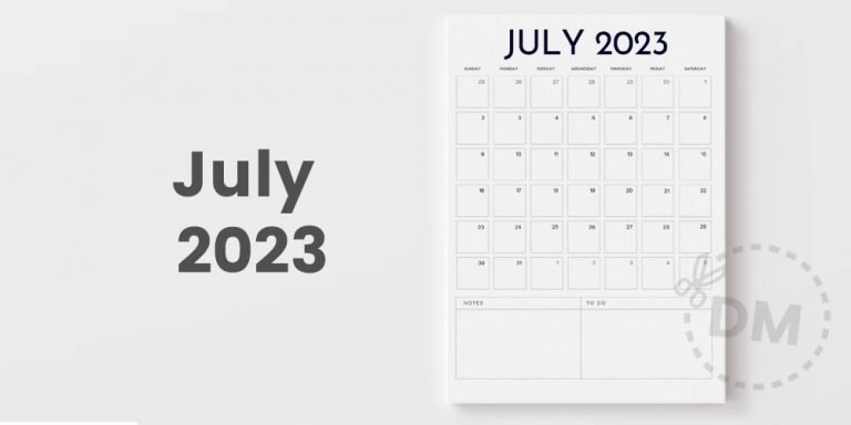 Free Blank Calendar Template | July 2023