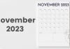 Free Blank Calendar Template | November 2023