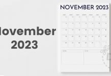 Free Blank Calendar Template | November 2023