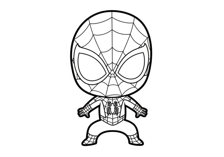 Chibi Spiderman Coloring Pages for Kids