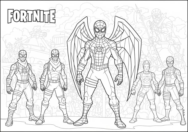 Exciting Fortnite Spiderman Coloring Pages for Kids Exciting Fortnite Spiderman Coloring Pages for Kids