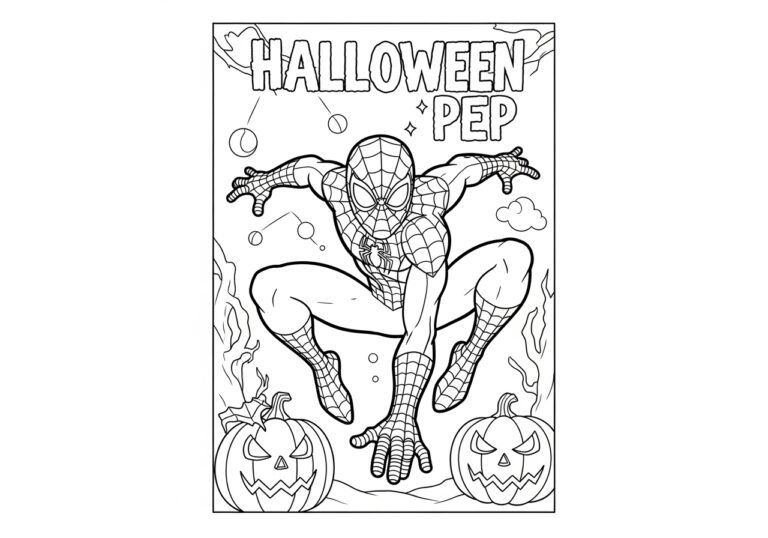 Spooky Halloween Spider-Man Coloring Page | Free & Printable Spooky Halloween Spider-Man Coloring Page | Free & Printable