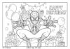 Happy Birthday Spiderman Coloring Page