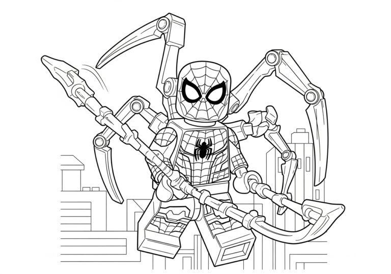 Iron Spider Lego Coloring Page Iron Spider Lego Coloring Page