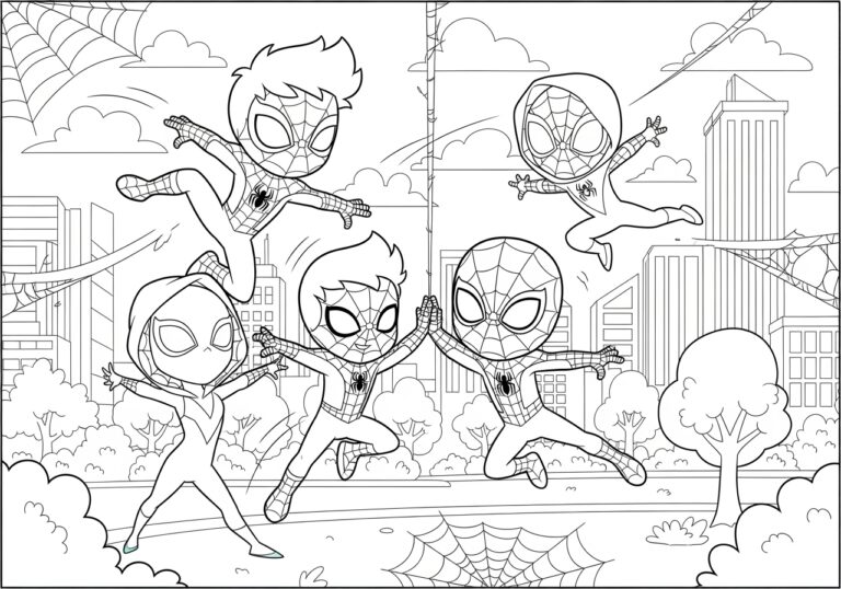 Peter Parker Spidey and His Amazing Friends Coloring Page Peter Parker Spidey and His Amazing Friends Coloring Page