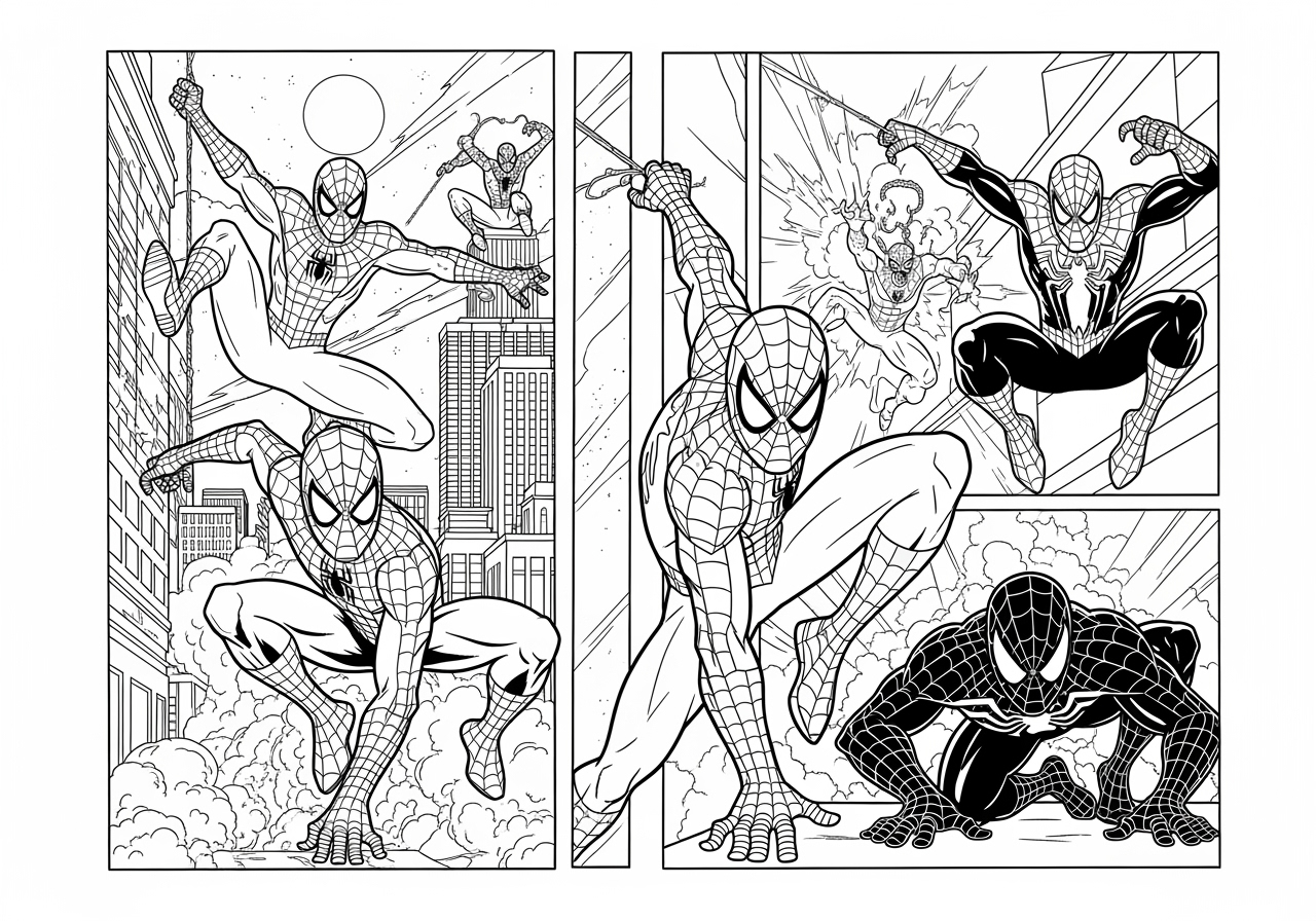 Coloriages De Spiderman Ultime Marvel Kleurboek Ultimate Spider Man