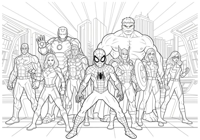 Spider Man Avengers Coloring Pages for Kids Spider Man Avengers Coloring Pages for Kids