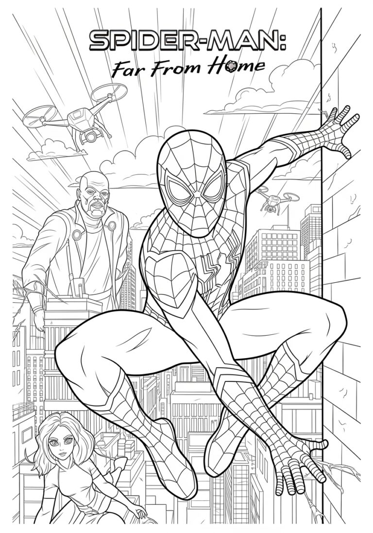 Homecoming Spider-Man Far From Home | Free Coloring Page Homecoming Spider-Man Far From Home | Free Coloring Page