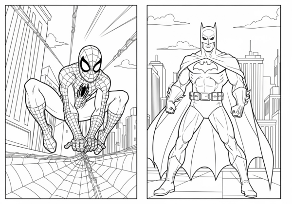 Batman and Spiderman Coloring Pages | Free Printables"