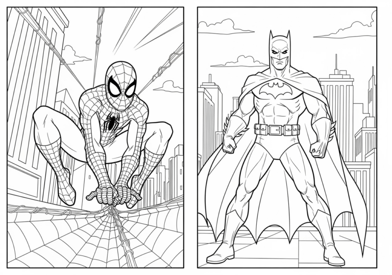Batman and Spiderman Coloring Pages: Free Printable Fun Batman and Spiderman Coloring Pages: Free Printable Fun
