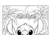 Aloha Stitch Coloring Page