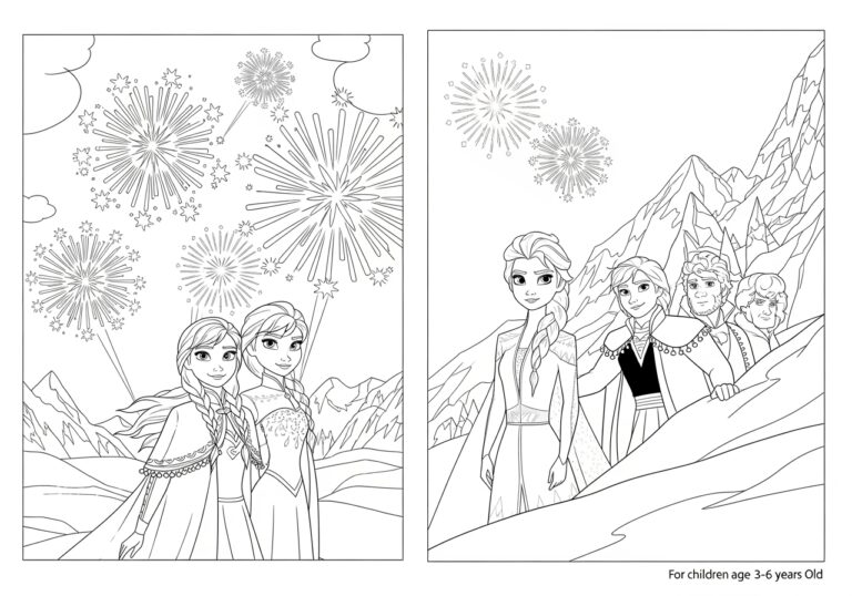 Fun and Free Anna and Elsa Coloring Picture