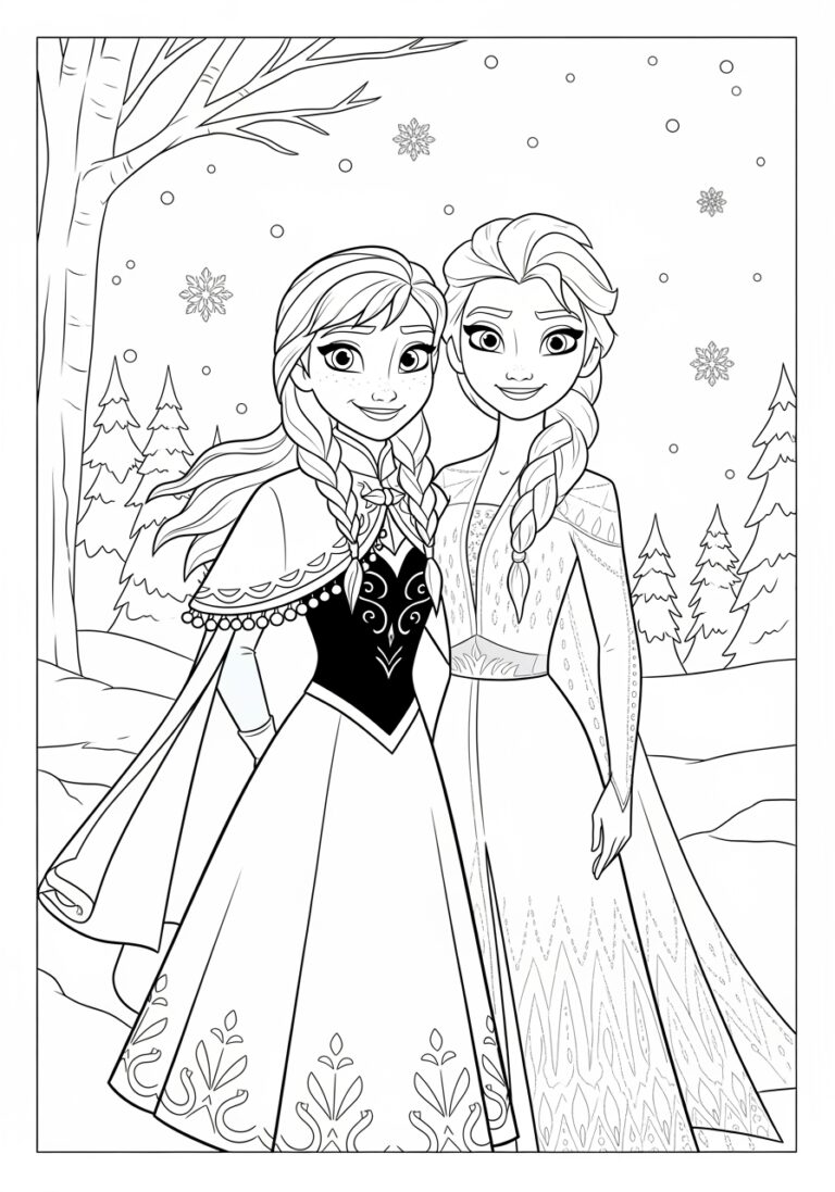 Anna and Elsa Coloring Pages Printable Anna and Elsa Coloring Pages Printable