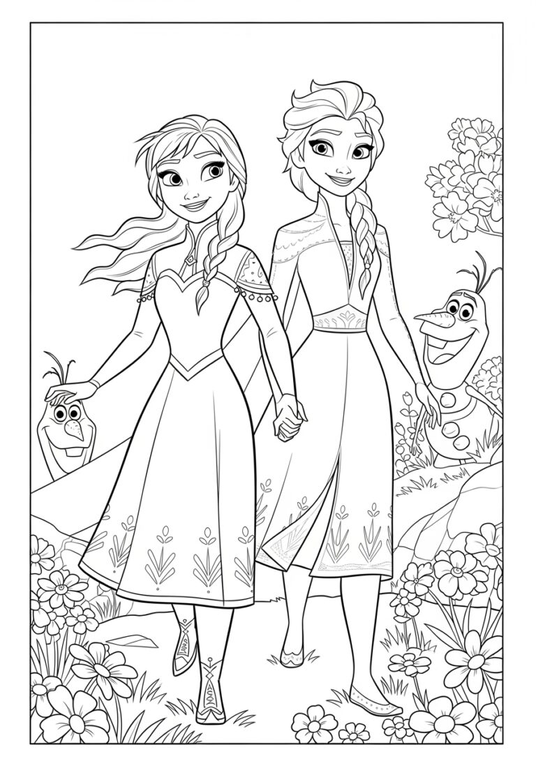 Coloring Pictures of Anna and Elsa: Printable Pages for Kids Coloring Pictures of Anna and Elsa: Printable Pages for Kids