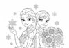 Elsa and Anna Coloring Pages Printable for Kids