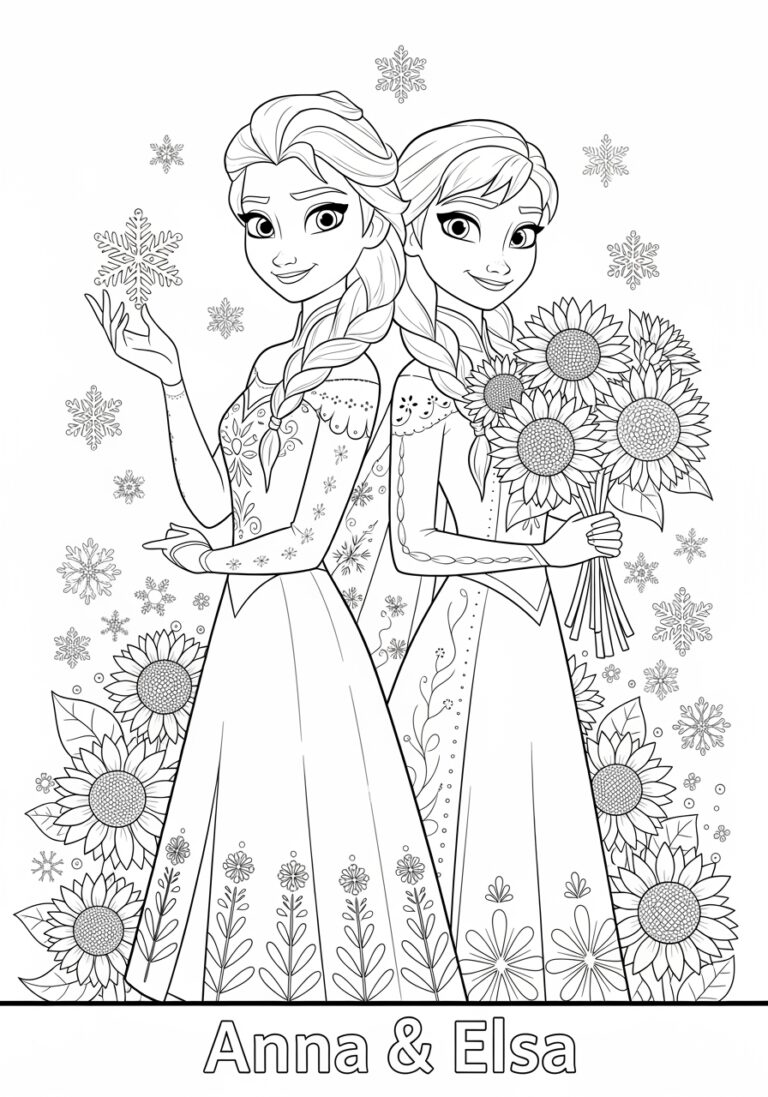 Elsa and Anna Coloring Pages Printable for Kids Elsa and Anna Coloring Pages Printable for Kids