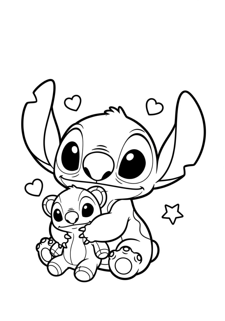 Baby Stitch Coloring Sheet: Fun Printable for Kids Baby Stitch Coloring Sheet: Fun Printable for Kids