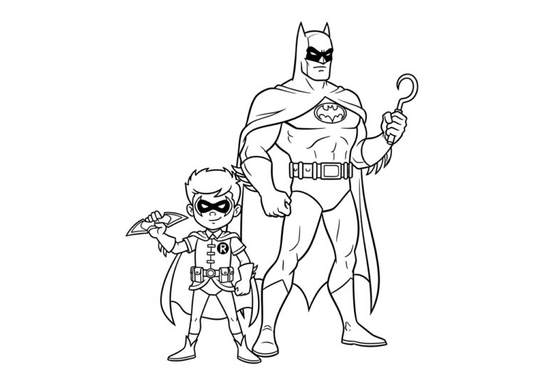 Batman and Robin Colouring Page for Kids Batman and Robin Colouring Page for Kids