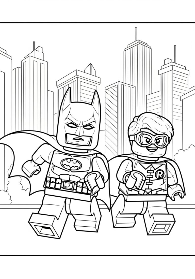 Batman and Robin LEGO Coloring Pages Batman and Robin LEGO Coloring Pages